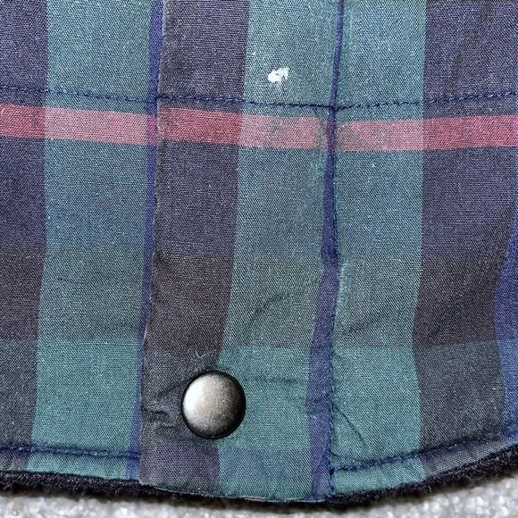 Vintage Gap MNT Country Plaid Tartan Puffer Puffy Fleece Lined Men’s Vest Jacket - Picture 7 of 9